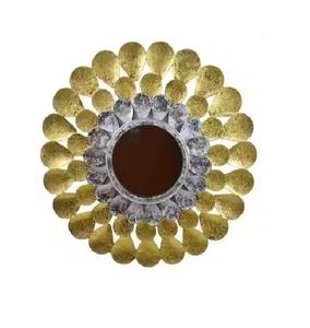 Miroir mural Offre Spéciale Golden Leaf Design pour la maison Salon Hôtel Couloir Utilisation décorative Miroir mural en métal à prix abordable - Product Image 1