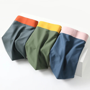 Calzoncillos Boxer de Algodón de Tiro Medio para Hombre, Ropa Interior Transpirable de Punto, Diseño de Contraste con Estampado de Goma en Relieve, Cómodos con Logotipo - Product Image 3