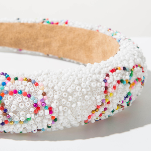 Nouveau bandeau fait main brodé de perles, design de niche vintage de luxe, bandeaux haut de gamme, large côté polyvalent, accessoire pour cheveux - Product Image 3