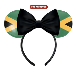 Custom Factory Order Headband Concept <b>Mouse</b> Ears Pre-Approval Design Flag Jamaica H.E.R. Accessories Vinyl Universal Fit - Product Image 1