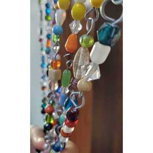 Rideau de perles en verre style bohème, attrape-soleil pour portes, décoration murale faite à la main effet pierres précieuses - Product Image 3