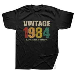 男女生日周年t恤1984 40限量版复古棉t恤礼品短袖t恤上衣