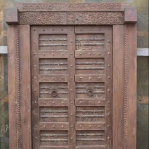 Puertas de madera recuperadas indias antiguas, muebles de reproducción personalizados Vintage, superficie terminada, puertas antiguas hechas a mano para dormitorio - Product Image 1
