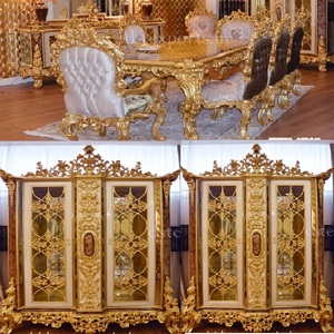 Vitrina de Comedor de Lujo, Mueble para Vajilla, Juego de Muebles de Estilo Moderno, Madera de Teca, Vitrinas de Cristal, Personalizadas - Product Image 1
