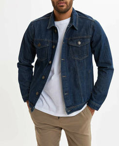 Factory Cheap Price Mid Weight <b>Men</b> <b>Jeans</b> <b>Jacket</b> Heavy Cotton Streetwear Casual Breathable Waterproof Quick Dry Front Logo - Product Image 1