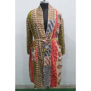Robe de plage réversible vintage en coton Kantha pour femme, style bohème, vêtement vintage - Product Image 4