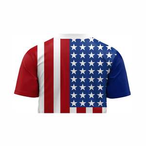 Maillot national américain de baseball personnalisé imprimé par sublimation respirant évacuant l'humidité, vente en gros d'uniformes de vêtements de sport - Product Image 5