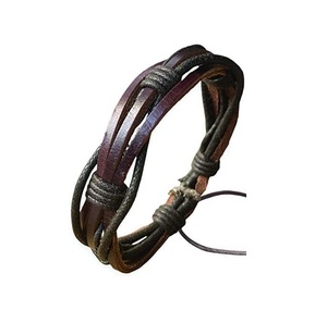 La nueva pulsera de cuero de vaca tejida a mano de estilo familiar simple Europa y los Estados Unidos Cuerda de mano de cuero de vaca vintage popular - Product Image 1