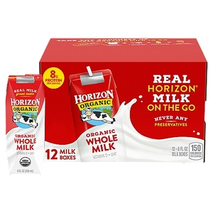 Horizon Organic Lot de 12 boîtes de lait entier en matériau PET stable sur étagère de 8 oz pour les produits d'alimentation pour bébés et enfants de 0 à 12 mois - Product Image 2