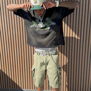 Camiseta personalizada de 100% algodón lavada con ácido para hombre, camiseta de talla grande con hombros caídos y peso pesado 200 GSM Stone Wash - Product Image 4