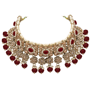 Ensemble de colliers ras du cou en plaqué Mehandi Floral Square Splendor AD inversé - Product Image 4