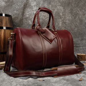 Genuine Leather Luxury Sports <b>Duffel</b> <b>Bag</b> with Zipper Closure Eco-Friendly Durable Large Capacity for Gym Workouts Weekend Travel - Product Image 1