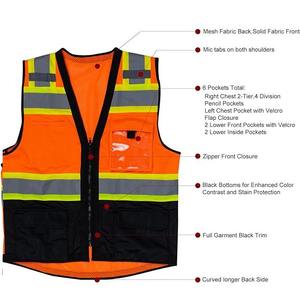 Chaleco DE SEGURIDAD reflectante de poliéster de malla de alta visibilidad de clase 2 con bolsillos Chalecos para hombres - Product Image 6