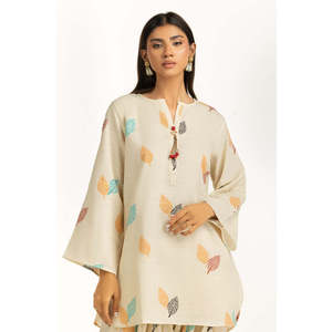 Ensemble Coordonné Khaddar Jacquard Slub Imprimé IUSTTS-1154 Tenue Décontractée 2 Pièces pour Printemps/Été Tailles XS et XXS Disponibles - Product Image 3