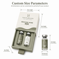 Boîte d'emballage personnalisée pour flacons, boîte rigide à tiroir avec insert en mousse, logo personnalisé, emballage pour flacons en verre pharmaceutiques, flacons de médicaments