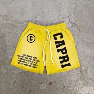 Streetwear d'été pour hommes personnalisés short de survêtement en coton éponge français délavé au soleil à l'acide délavé avec motif solide Style décontracté - Product Image 3