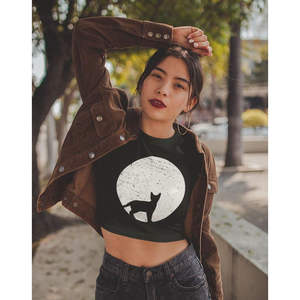 Top Corto Transpirable con Cuello Redondo para Mujer, 52% Algodón y 48% Poliéster, Estampado en Serigrafía - Product Image 1