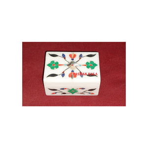 <b>Chocolate</b> <b>Box</b> For Party And Gifting Most Beautiful Attractive Looking <b>White</b> Marble Multicolor Inlay With Mother Of Pearl - Product Image 1