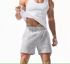 <b>Men's</b> Quick Dry Breathable Fleece Cotton Jogger <b>Sweat</b> <b>Shorts</b> Custom Logo Mid Waist Solid Pattern <b>for</b> Sports Gym Workouts - Product Image 5