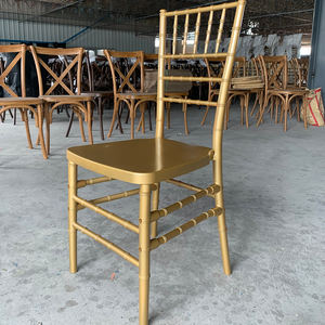 Sillas Chiavari de Resina Dorada con Núcleo de Acero, Resistentes y Duraderas, para Banquetes, Bodas y Eventos, con Cojín - Product Image 3