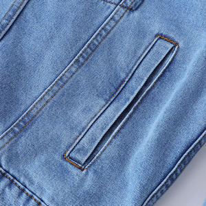 Vestes en jean pour hommes de style nouveau, logo personnalisé sur le devant, col montant, 100% coton, élégantes - Product Image 6