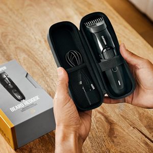 Tondeuse à barbe premium pour homme, 20 longueurs réglables, lame en acier inoxydable, lame en T de précision, pour poils du visage, sur batterie - Product Image 1