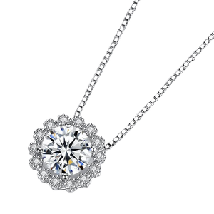 Colgante grande redondo brillante Moissanite Diamond Halo Style en joyería helada de plata 925 para estilo Hip Hop - Product Image 2