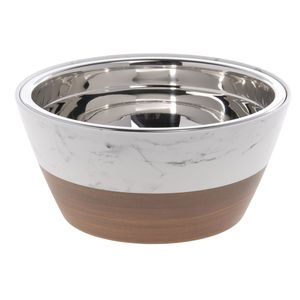 Manche en feuille d'or en métal de qualité supérieure bol en bois fantaisie ustensiles de cuisine bol à mélanger avec support à base en métal disponible à bas prix - Product Image 4