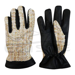 Gants en cuir véritable de qualité supérieure XXL, manchette en sergé de luxe, style hivernal, personnalisables pour l'extérieur - Product Image 1
