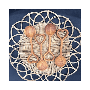 Cuchara Clásica de Madera Artesanal, Mini Cuchara de Madera de Caucho, para Fiestas, Ecológica y No Tóxica, Origen Vietnam - Product Image 6