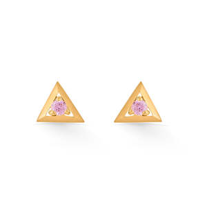 Trigon Beam <b>Gold</b> Plated Zircon <b>Stud</b> <b>Earrings</b> for Women Trendy <b>Rose</b> <b>Gold</b> Jewelry for Engagement Wedding Anniversary Party Gift - Product Image 3
