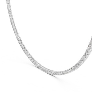925 <b>Silver</b> Tennis <b>Necklace</b> IGI Certified Brilliant Cut Lab Grown <b>Diamond</b> DE-VVS <b>Silver</b> Plated Luxury Wedding Party Occasions - Product Image 5