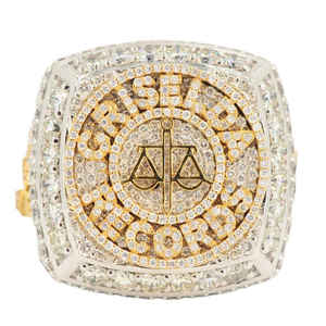 11.00Ct Ice Out VVS Moissanite oro amarillo redondo y corte Baguette diamante Hip Hop anillo de compromiso hombres 925 plata esterlina - Product Image 1