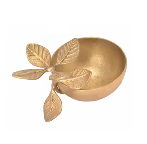 Metal Gold Brass Leaf Serving Bowl Metal Decorative Designer Modern Tableware <b>Dinnerware</b> Bowls Contemporary Handicrafts - Product Image 4
