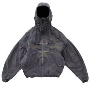 Sudaderas con capucha bordadas angustiadas hechas en Pakistán, diseño personalizado, sudaderas con capucha bordadas angustias de invierno de alta calidad - Product Image 1