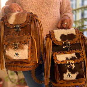 กระเป๋าเป้สะพายหลังหนังวัวแท้แบบย้อนยุคหนังวัวแท้ทำด้วยมือสำหรับทุกเพศแนววินเทจ - Product Image 1