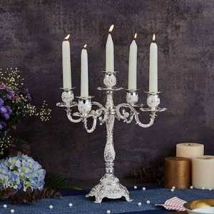 Candelabro de Metal de 5 Brazos para Decoración del Hogar, Pascua, Navidad, Bodas, Cumpleaños, Portavelas de Mesa - Product Image 1