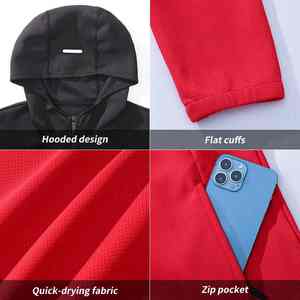 เสื้อแจ็คเก็ตออกกำลังกายมีฮู้ดสำหรับผู้ชาย ระบายอากาศได้ดี น้ำหนักเบา เหมาะสำหรับการฝึกซ้อมในยิม กิจกรรมสันทนาการ กีฬา ฟิตเนส ฤดูหนาว กันลม ด้านหน้าเรียบ สีพื้น ไซส์ XS - Product Image 4