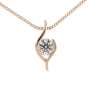 Pendentif solitaire en diamant rond HPR1, 0,30 ct, diamant cultivé en laboratoire, en platine, pour occasions spéciales et soirées - Product Image 3