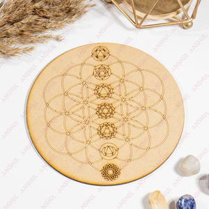 Tableros de Cristal de 6 Pulgadas con Diseño del Árbol de la Vida y 7 Chakras, Ligeros y de Calidad Premium, para Meditación y Trabajo Energético Personal, a Precio de Fábrica - Product Image 3