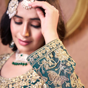 คอลเลกชันชุดเดรสลำลอง georgette แท้ประณีตมี5ดีไซน์10สีหินจาร์กันประดับพลอยเทียมประดับเลื่อมเพชรสำหรับทำงาน-ยกระดับ - Product Image 1