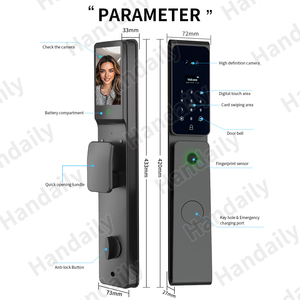 Yüksek SecurityTuya akıllı kapı kilidi Palm yüz tanıma Cerradura Inteligente İsrail 6068/85 gömme için su geçirmez dijital kilit - Product Image 6