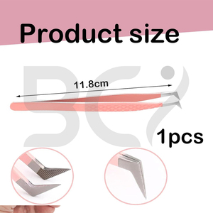 Pince à cils en acier inoxydable greffée, 1 pièce, bonne vente, logo personnalisé imprimé, meilleur fournisseur - Product Image 2