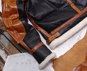 Hot Selling Customized Bomber Leather <b>Jacket</b> Best Winter Men's Sheepskin Fur Embroidery Plus Size Overcoat with <b>Smart</b> Design - Product Image 5
