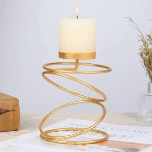 Decorative Matte <b>Black</b> Wire <b>Candle</b> <b>Holder</b> Table Top Best Selling New Design Wedding Used Top Sales <b>Candle</b> <b>Pillars</b> - Product Image 2