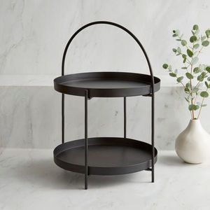 Popular Iron Black Two Tier <b>Basket</b> Storage Rack Fruit <b>Basket</b> Kitchenware Tabletop <b>Display</b> Stand Makeup Storage Rack - Product Image 6