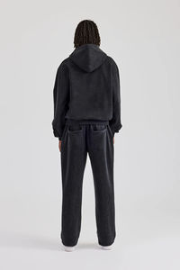 Conjunto Deportivo Premium Negro Liso para Hombre, Sudadera con Capucha y Pantalones Jogger, Ropa Deportiva Casual de Invierno, Proveedores al por Mayor OEM - Product Image 2