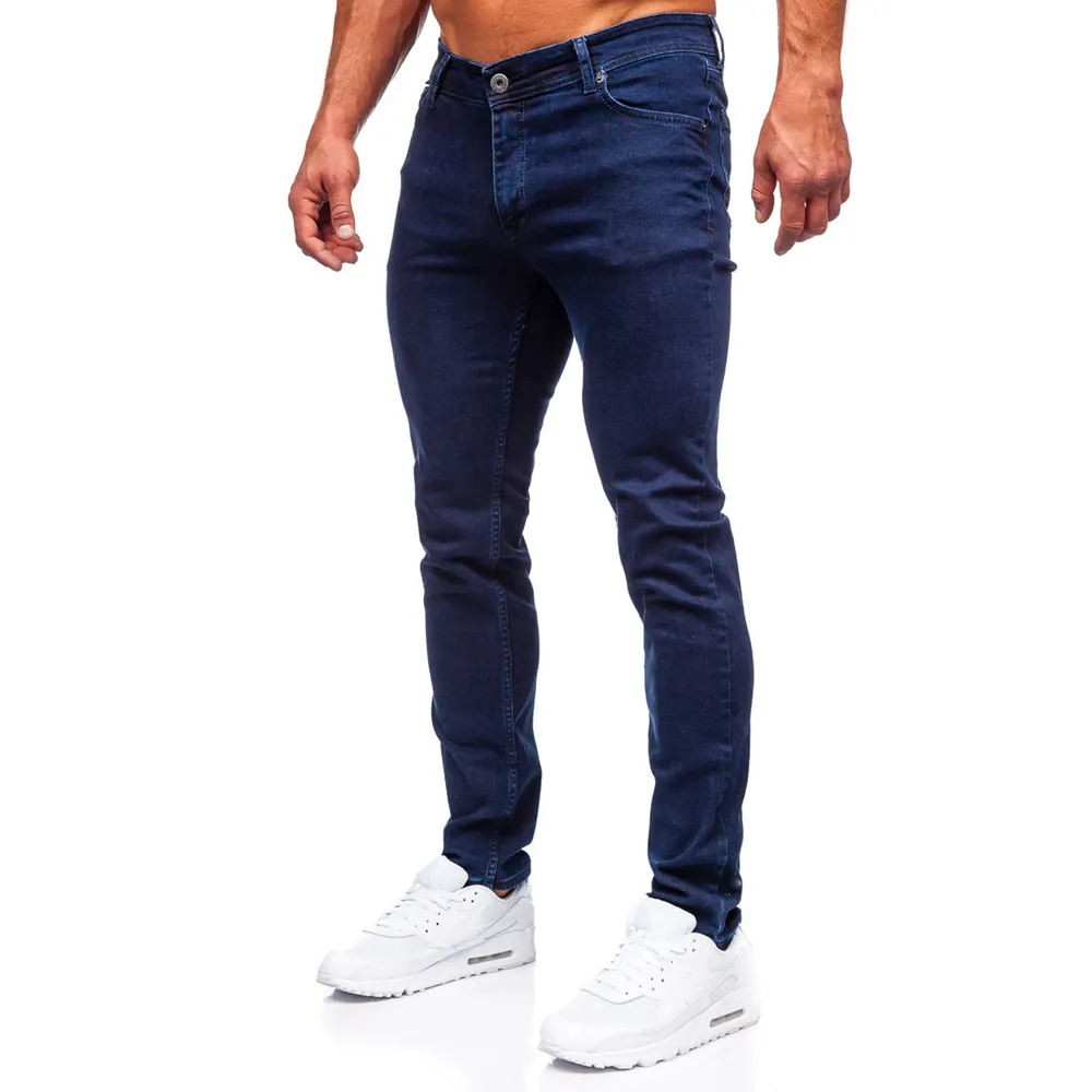 Atacado Bulk Cheap Roupas Moda Biker Strech Custom Homens Straight Slim Stretch Denim respirável jeans