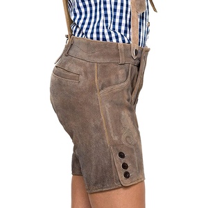 Haute qualité 100% cuir de vachette femmes bavarois Shorts Shorts chauds séchage rapide respirant écologique en gros Vintage Sport - Product Image 3