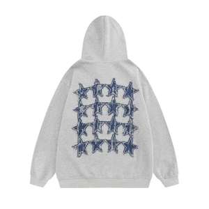 Oem Manufacturer Quality Plain Hoodies Brand Unisex 380Gsm 480 Gsm French Terry Streetwear Applique Embroidery Hoodie - Product Image 3